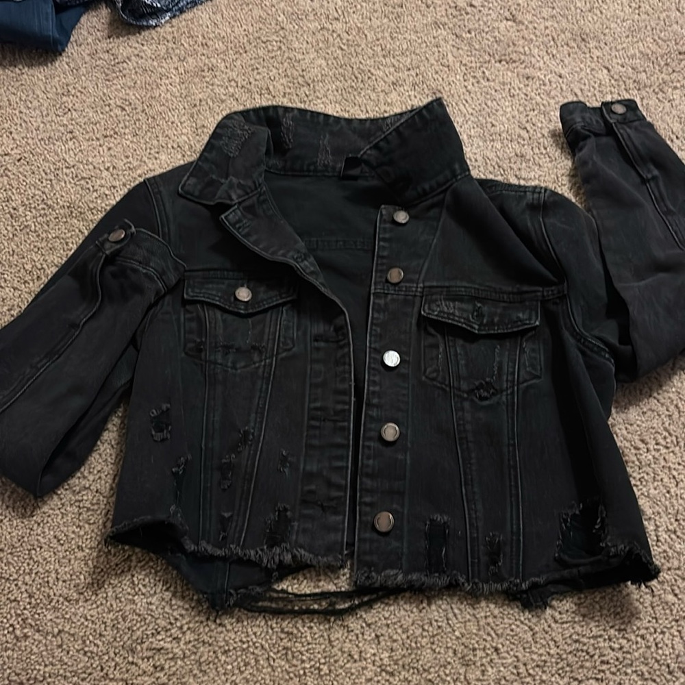 cropped jean jacket
